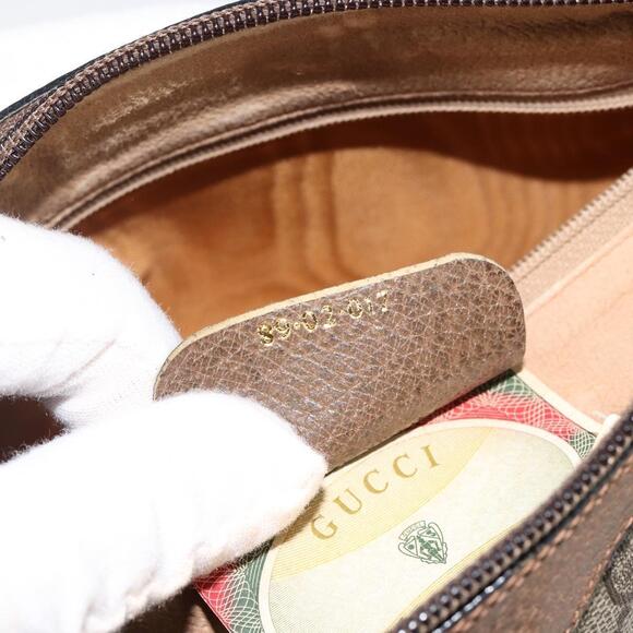 GUCCI GG Supreme Web Sherry Line Bag PVC Beige Gold 89 02 017 Auth 143775 - Picture 12 of 16